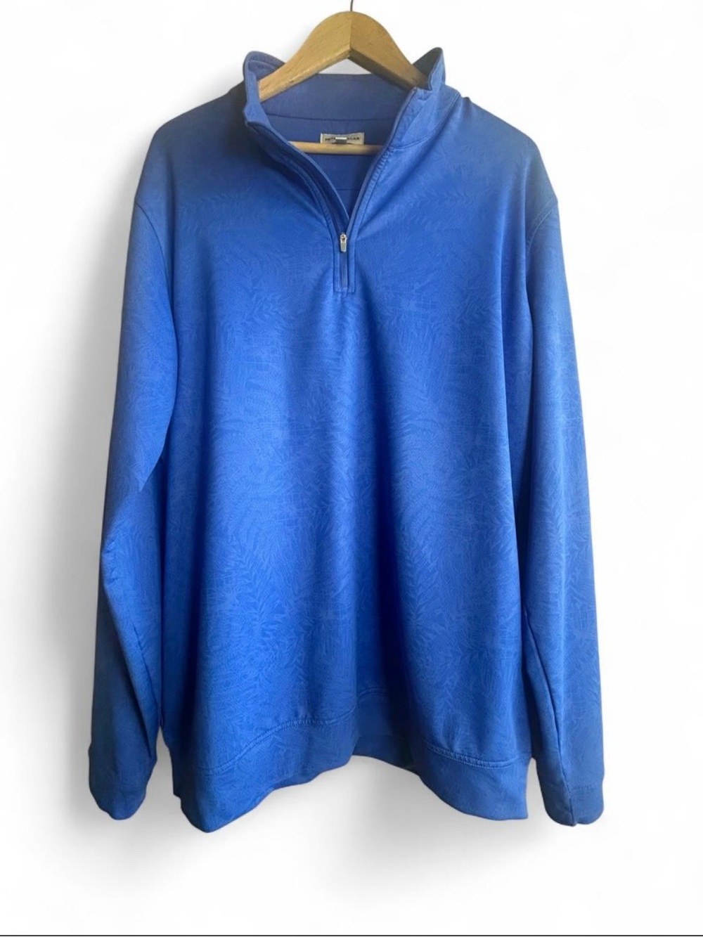 Peter Millar Perth Botanical Men’s Quarter Zip Blue Size XL Athleisure Golfcore